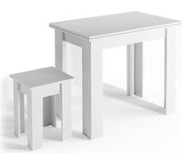 Vicco Table de salle à manger avec chaise Roman, 90 x 60 cm, Blanc