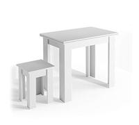 Vicco Table de Salle à Manger avec Chaise Roman, Blanc, 90x60cm