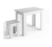 Vicco Table de salle à manger avec chaise Roman, Blanc, 90x60cm Blanc G