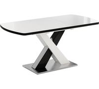 Vicco table de salle à manger Chinto, 120 x 80 cm extensible, Noir/Blanc Haute brillance