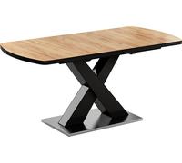 Vicco table de salle à manger Chinto, 120 x 80 cm extensible, noir/chêne rustique