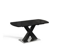Vicco Table de Salle à Manger Chinto, Noir, 120-160 x 80 cm Extensible, avec piètement en X et mécanisme d’Extension synchronisé