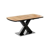 Vicco Table de Salle à Manger Chinto, Noir/chêne Rustique, 120 x 80 cm Extensible