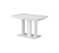 Vicco Table de Salle à Manger Fenaro, Blanc, 120-160 x 80 cm | 2 parties, extensible avec rallonge pour une extension flexible de la table