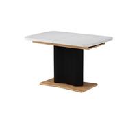 Vicco Table de Salle à Manger Fenaro, Blanc/Chêne doré, 120-160 x 80 cm | extensible, avec fonction d’extension pour des longueurs de table variables