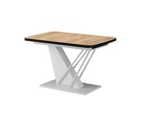 Table de salle à manger Fenaro, 120-160 x 80 cm extensible, Chêne de force doré/Blanc, Vicco 58017