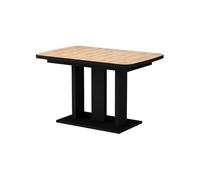 Vicco Table de Salle à Manger Fenaro, Chêne doré/Noir, 120-160 x 80 cm | 2 parties, extensible avec rallonge pour une extension flexible de la table