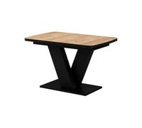 Vicco Table de Salle à Manger Fenaro, Chêne doré/Noir, 120-160 x 80 cm
