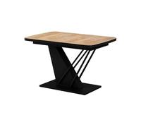 Vicco Table de Salle à Manger Fenaro, Chêne doré/Noir, 120-160 x 80 cm