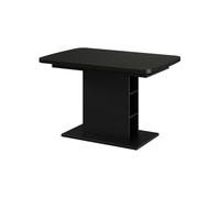 Vicco Table de Salle à Manger Fenaro, Noir, 120-160 x 80 cm | avec compartiments ouverts, extensible pour une adaptation variable à la taille de la table