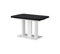 Vicco Table de Salle à Manger Fenaro, Noir/Blanc, 120-160 x 80 cm | 2 parties, extensible avec rallonge pour une extension flexible de la table