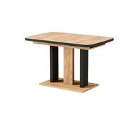 Vicco Table de Salle à Manger Fenaro, Noir/Chêne, 120-160 x 80 cm 2 Parties, Extensible avec rallonge pour Une Extension Flexible de la Table