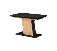 Vicco Table de Salle à Manger Fenaro, Noir/Chêne doré, 120-160 x 80 cm