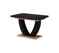 Vicco Table de Salle à Manger Fenaro, Noir/Chêne doré, 120-160 x 80 cm | extensible, avec fonction d’extension pour un ajustement flexible de la taille de la table