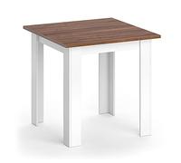 Vicco Table de Salle à Manger Karlos, Noyer/Blanc, 80 x 80 cm