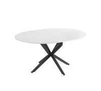 Vicco Table de salle à manger "Loyd", Blanc/Noir 120x76.5cm extensible | extensible, adapté à l’extension de la surface de table en cas de besoin