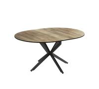 Vicco Table de Salle à Manger Loyd, Noir/chêne Rustique, 120x76.5cm Extensible, adapté à l’Extension de la Surface de Table en Cas de Besoin