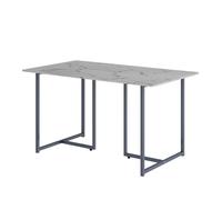 Vicco Table de Salle à Manger Merido, Gris/marbre Blanc, 140x80cm