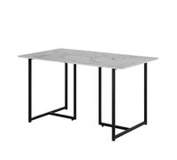 Vicco Table de Salle à Manger Merido, Noir/marbre Blanc, 140x80cm