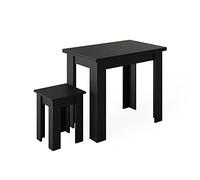 Vicco Table et tabouret "Roman", Noir 90 x 60 cm | adapté aux solutions d’angle peu encombrantes dans la salle à manger