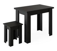 Vicco Table et tabouret Roman, Noir, 90x60cm Noir G