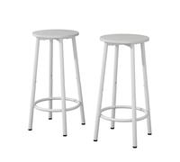 Vicco Tabouret de Bar Edmonton, Blanc, 31.5 x 64 cm 2 pièces