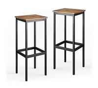 Vicco Tabouret de Bar Fyrk, Chêne Rustique, 32x78cm | 2 pièces, convient aux comptoirs et plans de cuisine, empilable pour le rangement