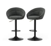 Vicco Tabouret de Bar Goldamo, Anthracite, 58.5x84.5cm Lot de 2