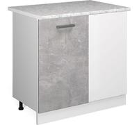 Vicco Universal Armoire d'angle R-Line, 86cm avec porte, avec PT, Béton/Blanc