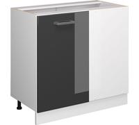 Vicco Universal Armoire d'angle R-Line, 86cm avec porte, sans PT, Anthracite Haute brillance/Blanc