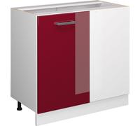 Vicco Universal Armoire d'angle R-Line, 86cm avec porte, sans PT, Rouge bordeaux Haute brillance/Blanc