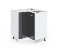 Vicco Universal Armoire d'angle R-Line, Anthracite Brillant, 75.6cm | avec porte, sans PT, pour le rangement des ustensiles ménagers et des provisions