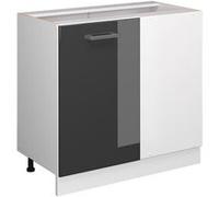Vicco Universal Armoire d'angle R-Line, 86cm avec porte, sans PT, Anthracite Haute brillance/Blanc