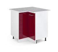 Vicco Universal Armoire d'angle R-Line, Rouge Bordeaux Haute Brillance, 75.6cm avec Porte, avec PT, pour Le Rangement des ustensiles ménagers et des provisions