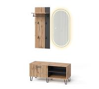 Vicco Vestiaire Amber, Chêne Wotan, 100x100cm 3 pièces