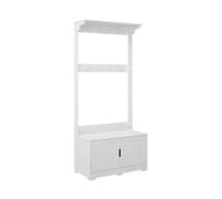 Vicco Vestiaire LYSA, Blanc, 80x180cm | avec 2 portes, pour le rangement des vestes, chaussures et accessoires