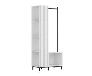 Vicco Vestiaire Zinto, Blanc, 80x187cm | avec 5 compartiments de rangement, adapté au montage mural pour un rangement peu encombrant