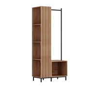 Vicco Vestiaire Zinto, Chêne doré 80 x 187 cm | avec 5 compartiments de rangement, adapté au montage mural pour un rangement peu encombrant
