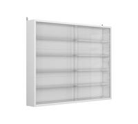 Vicco vitrine Murale Showla, Blanc, avec 4 étagères, pour Montage Mural pour Le Rangement et la présentation