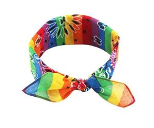 VIccoo Bandeau Bandana, Rainbow Stripes Paisley Floral Femmes Fille Coton Pochette Carré Écharpe Mignon Lapin Oreille Bandeau Bandana Hip-Hop Bracelet Cravate