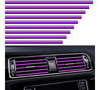 VICDUEKG 10 Pcs Bandes de DIY Style Décoration de Sortie d’Air de Voiture, 20cm Moulures de Voiture Bandes de Garniture intérieure d'évent de Bricolage pour Voitures De Sortie d'air Droites (Violet)