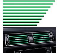 VICDUEKG 10 Pcs Bandes de DIY Style Décoration de Sortie d’Air de Voiture, 20cm Moulures de Voiture Bandes de Garniture intérieure d'évent de Bricolage pour Voitures De Sortie d'air Droites (Vert)