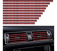 VICDUEKG 10 Pcs Bandes DIY Style Décoration de Sortie d’Air de Voiture, 20cm Moulures de Voiture Bandes de Garniture Intérieure d'évent de Bricolage Pour Voitures de Sortie D'Air Droites (Rouge Glace)