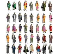 VICDUEKG 40 PCS Modèle de Figurines de Personnes Couleur Modèle, Personnage Maquette en Plastique Figurines Petit Personnes Assises et Debout pour Scènes Miniatures, Échelle 1:87