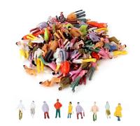 VICDUEKG Lot de 100 mini figurines de train miniatures - Différentes personnes debout et assises - Différentes poses - Miniatures peintes - Trace H0 - Modèle 1:100