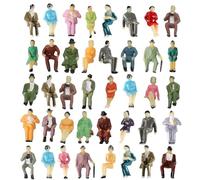 VICDUEKG Lot de 40 mini figurines de train miniatures, figurines de personnes assises peintes, différentes poses, figurines H0, 1:87