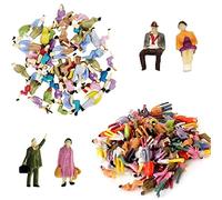 VICDUEKG Lot de 60 mini figurines de train miniatures peintes assises et debout Différentes poses Figurines H0 1:87