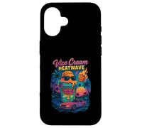 Vice Cream Heatwave Retro Miami Ice Cream Florida Basketball Coque pour iPhone 16