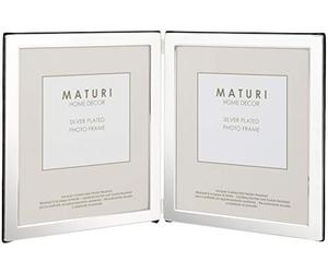 Viceni Maturi 20 x 25 cm Double Cadre Photo Portrait, Plaqué Argent