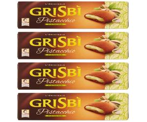 Vicenzi Grisbi Lot de 4 biscuits italiens à pâte courte garnis de crème pistache 150 g